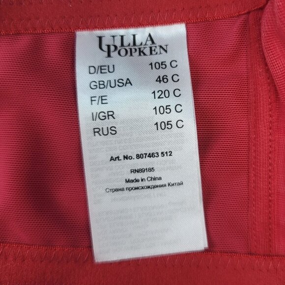 Ulla Popken Lace Underwired Bra Red 46C Soft Shell Front Closure Adj Strap NWT - Picture 10 of 12